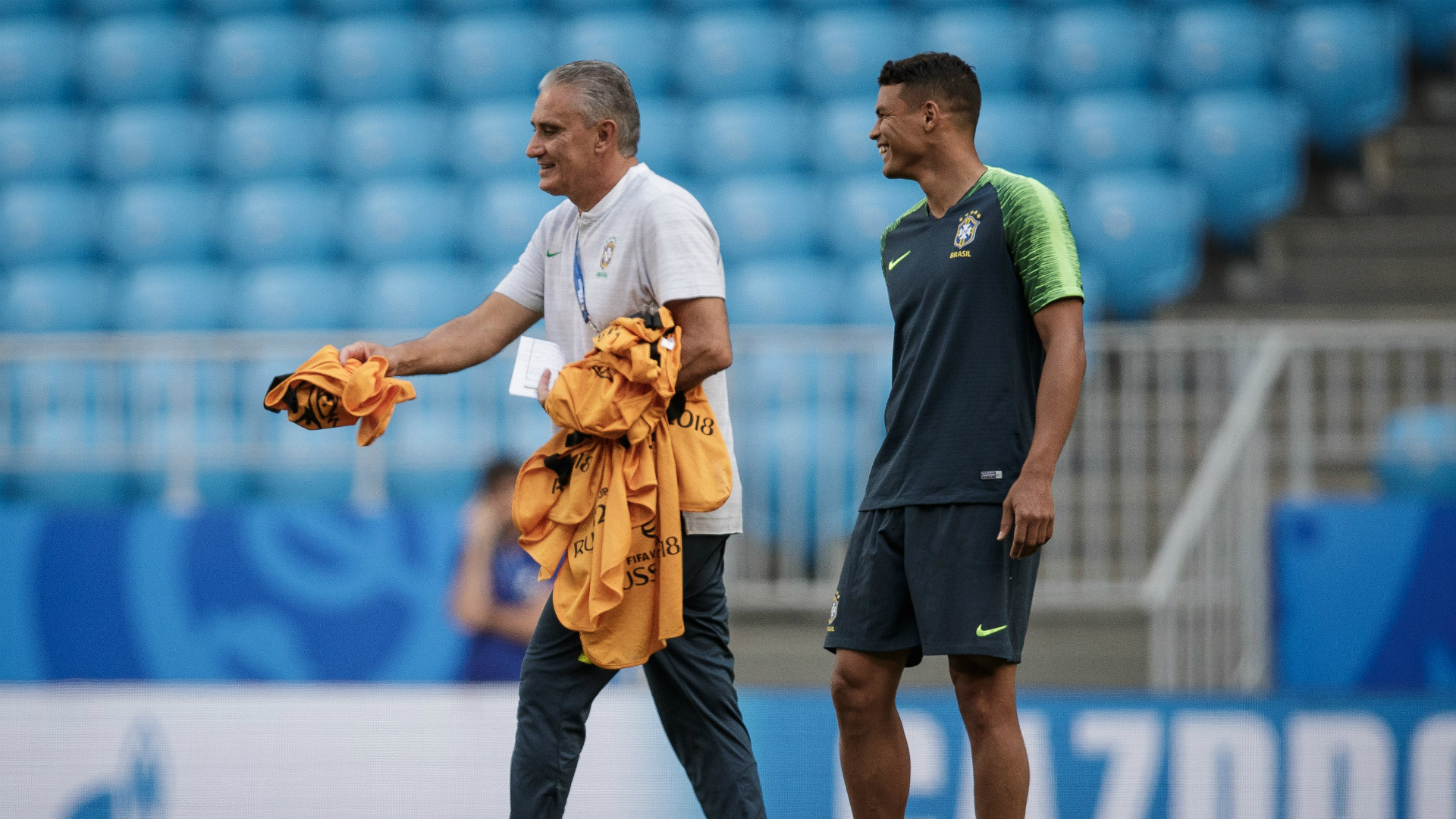Tite Thiago Silva Brasil I Copa do Mundo I 01 07 18