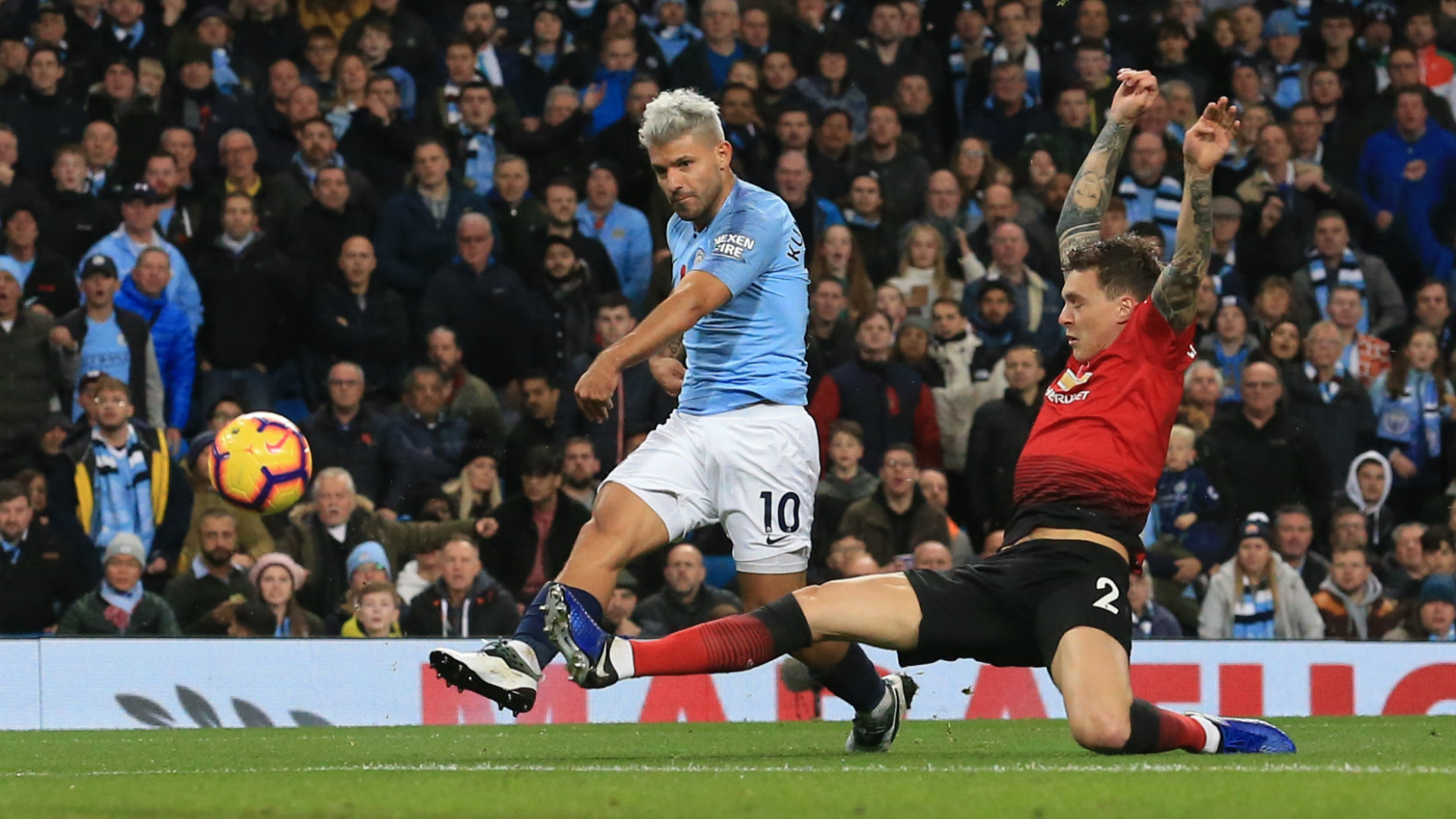 Sergio Aguero Manchester City vs Manchester United Premier League 2018-19