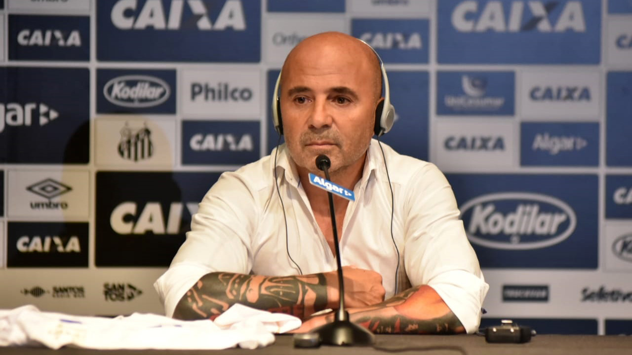 Jorge Sampaoli apresentação Santos 18122018