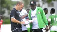 Sebastien Migne and John Kamau of Kenya and Harambee Stars.