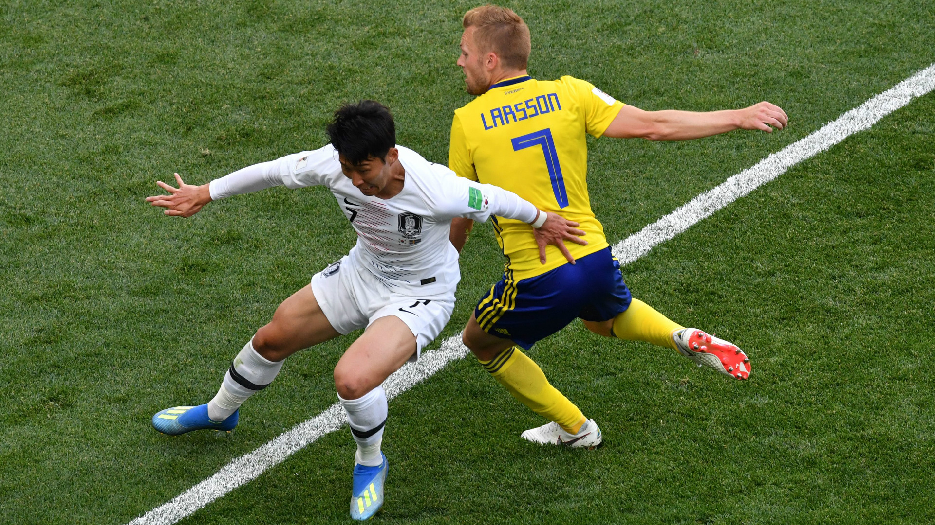 Son Heung Min South Korea Sebastian Larsson Sweden World Cup Son Heung Min South Korea Sebastian Larsson Sweden World Cup