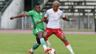 Ayub Timbe of Harambee Stars v Madagascar.