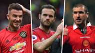 David Beckham, Juan Mata, Eric Cantona