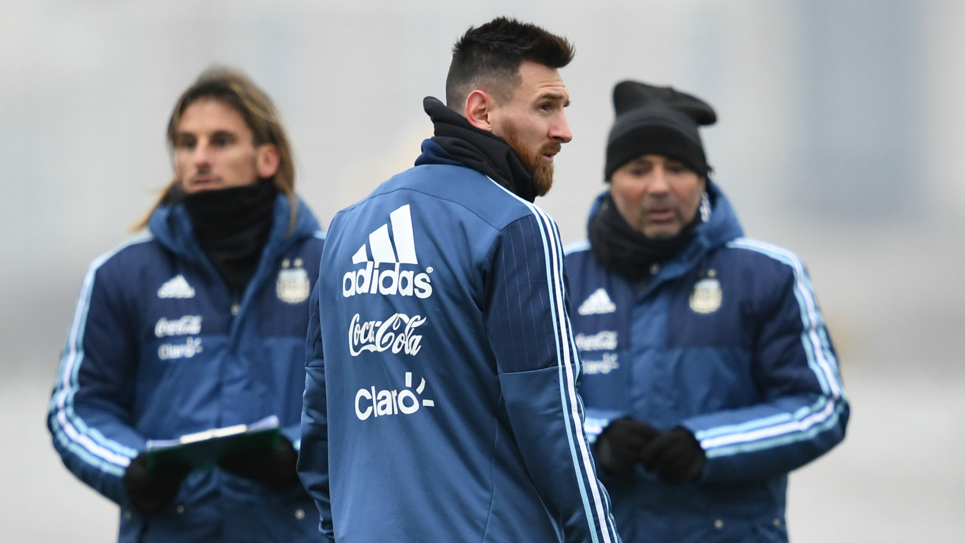 Lionel Messi Jorge Sampaoli Sebastian Beccacece Argentina Entrenamiento 07112017