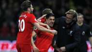 HD Emre Can Liverpool celebrate Klopp Lallana