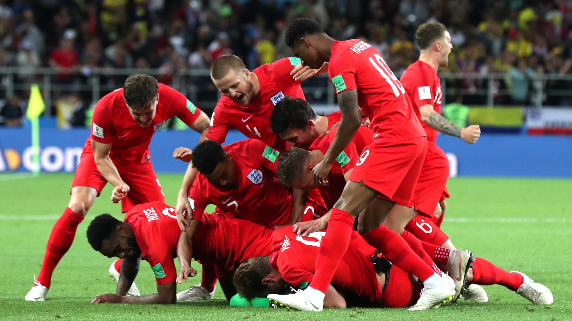  The National Football Team of England celebrates 