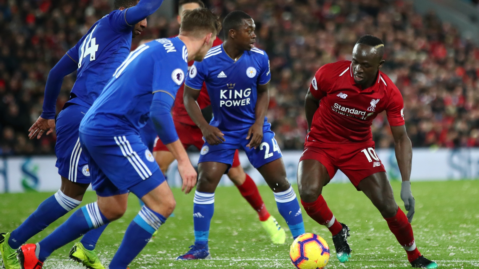 Sadio Mane against Leicester