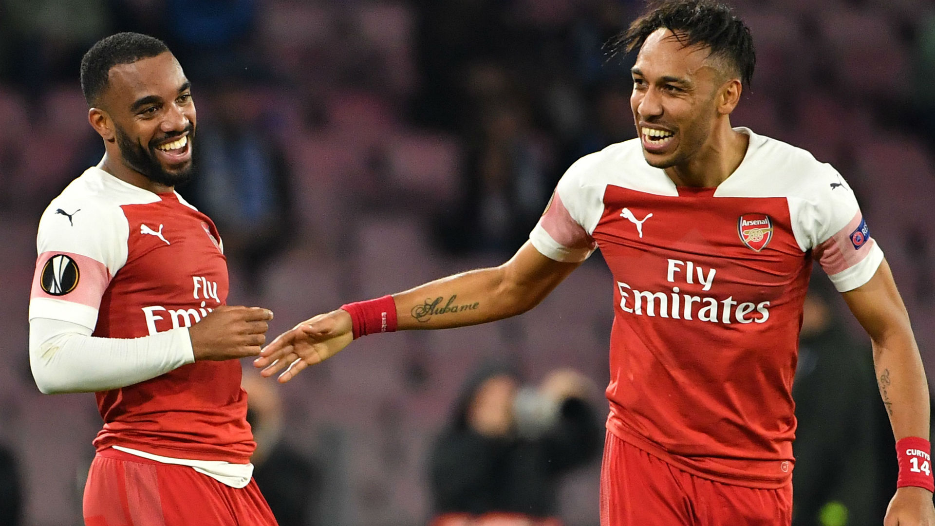 Aubameyang Lacazette Napoli Arsenal Europa League