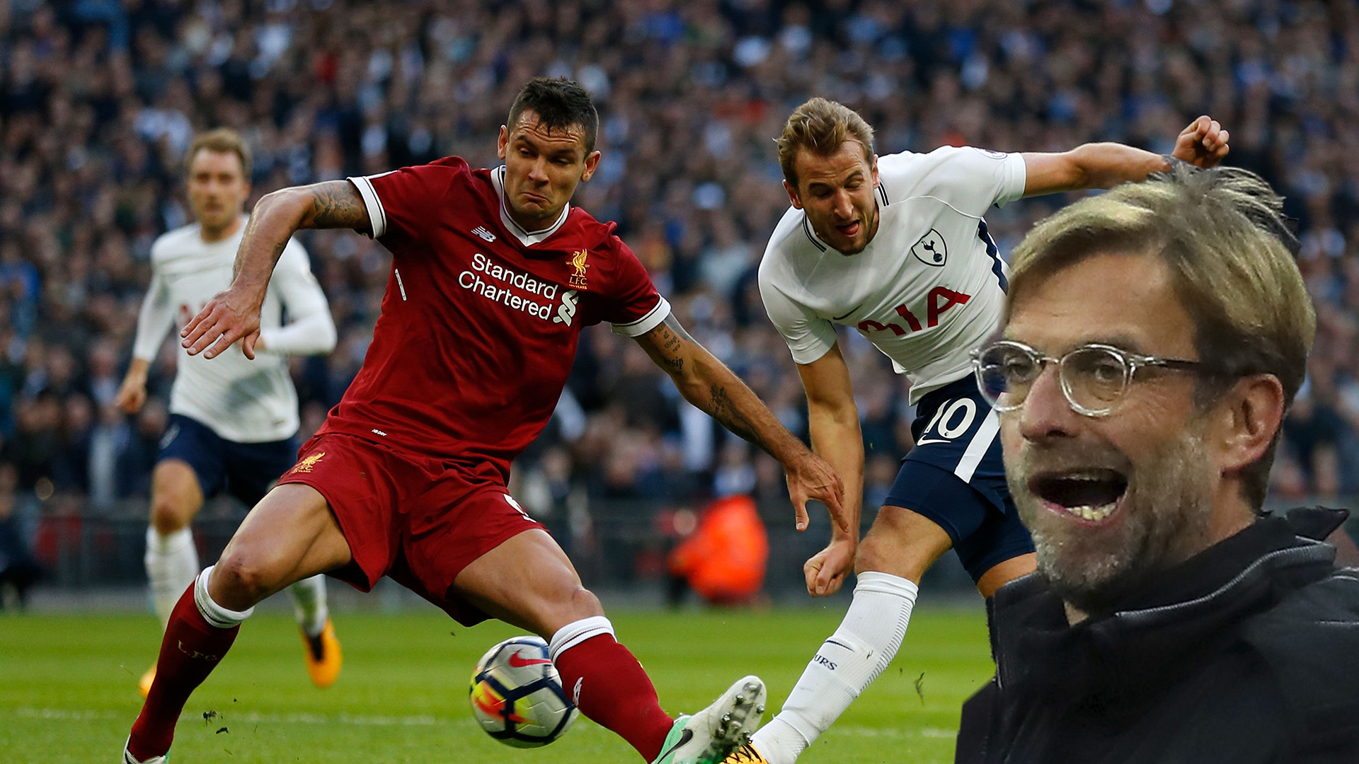 Dejan Lovren Harry Kane Jurgen Klopp GFX