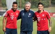 Carlo Ancelotti James Rodriguez Corentin Tolisso Bayern München Training 12072017