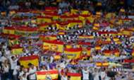 Real Madrid fans Spanish flags