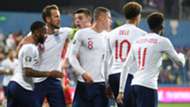 England celebrate vs Montenegro