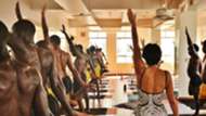 Wazito FC during their first Yoga session in January 2016