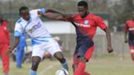 Stephen Waruru of Sofapaka v Moses Mburu of AFC Leopards.