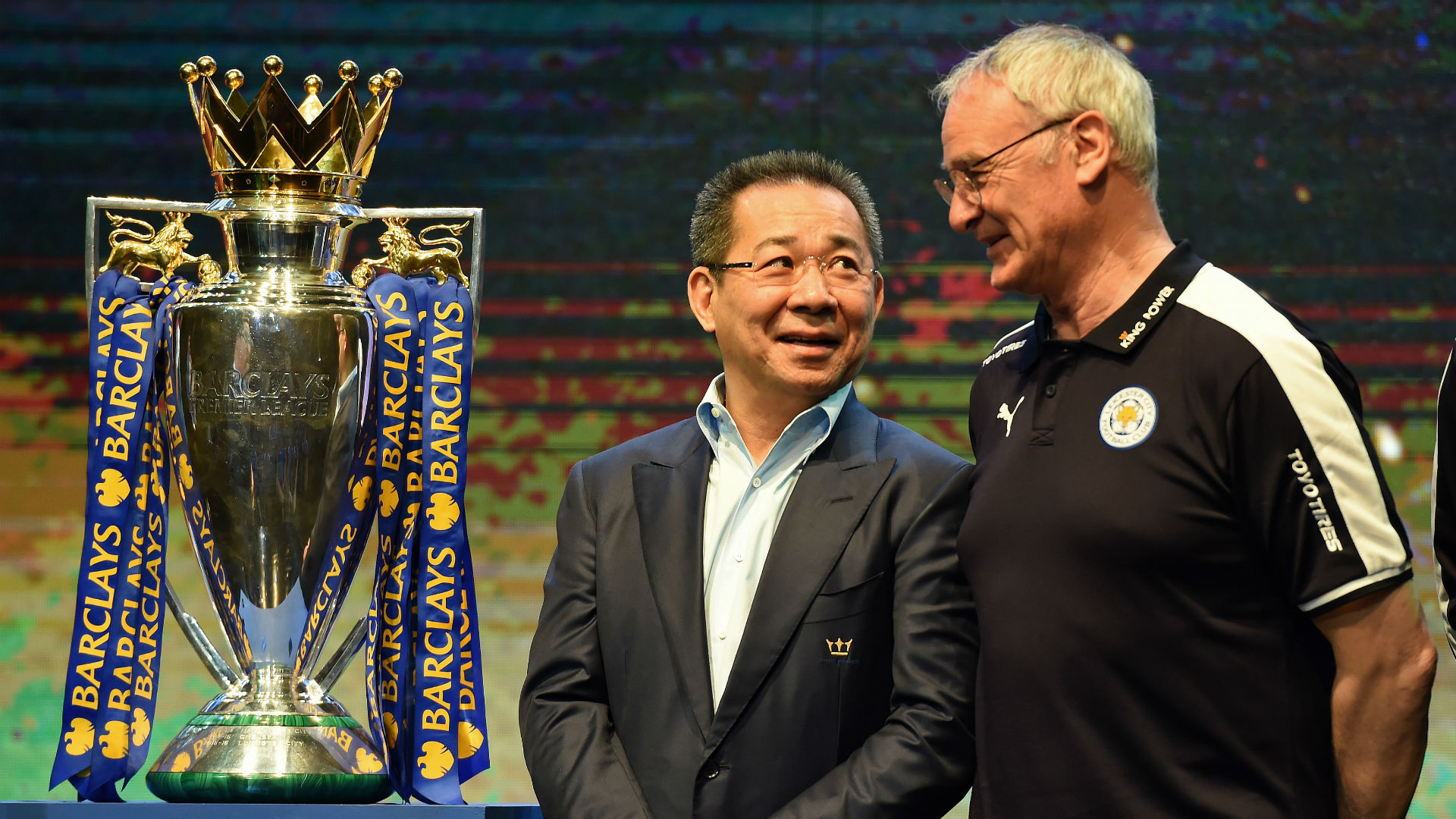 Vichai Srivaddhanaprabha Claudio Ranieri Premier League trophy