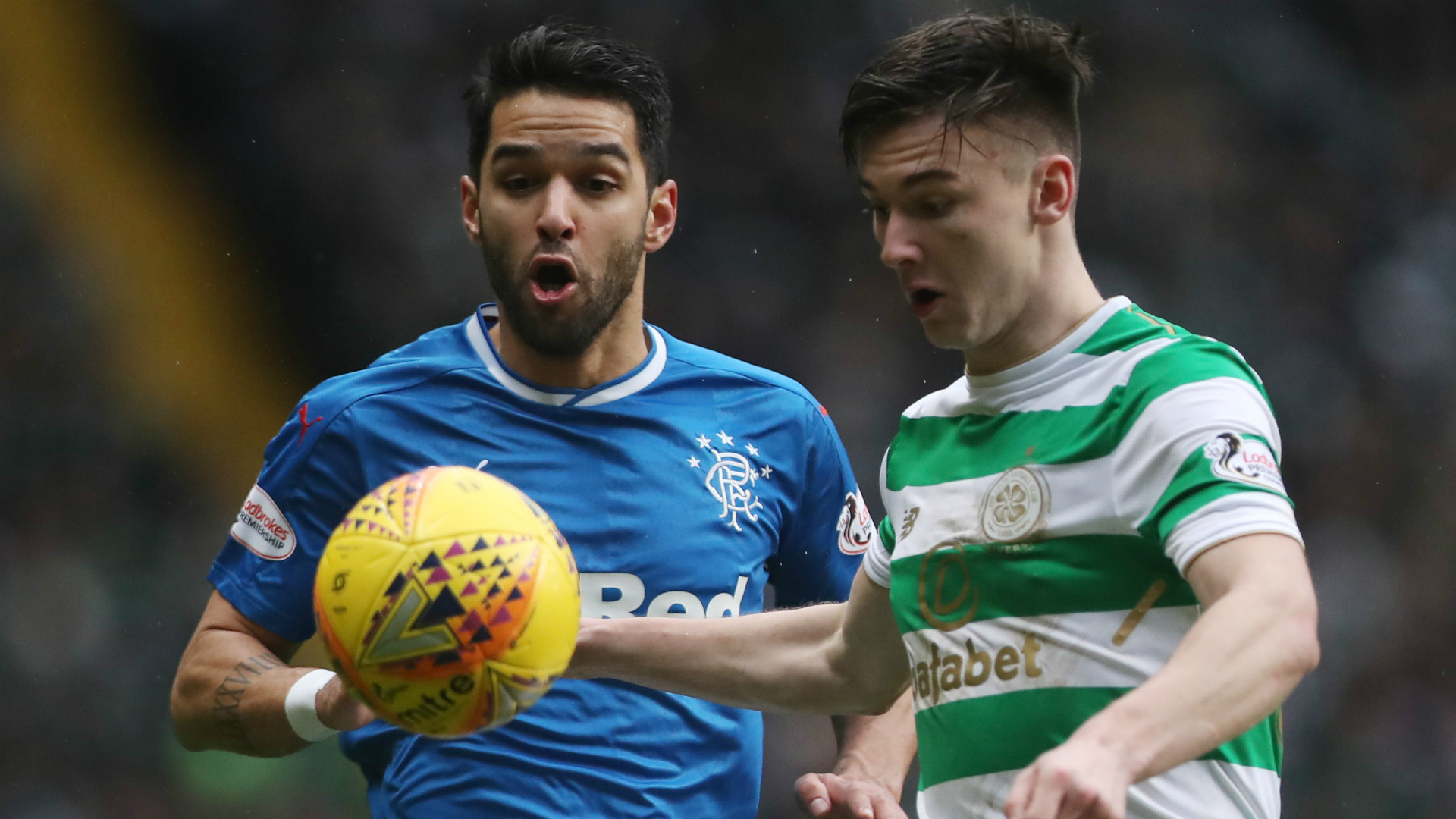 Daniel Candeias Kieran Tierney Celtic Rangers