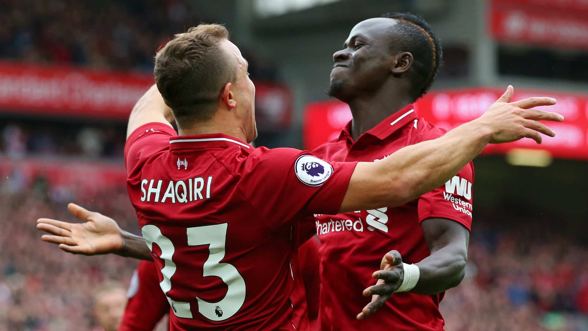 Xherdan Shaqiri Sadio Mane Liverpool 2018-19