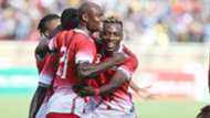 Dennis Odhiambo of Kenya and Harambee Stars v Aboud Omar.