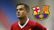 Philippe Coutinho broken Barcelona logo GFX