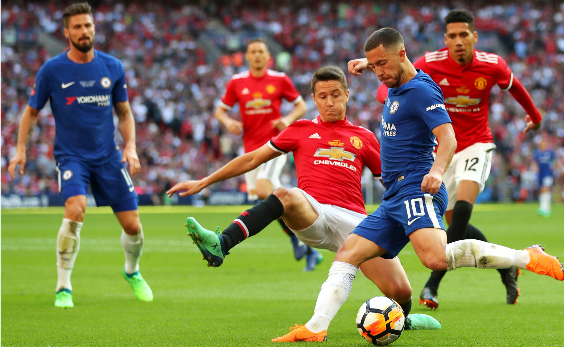 Eden Hazard Chelsea Ander Herrera Manchester United FA Cup