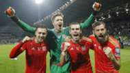 Aaron Ramsey Wayne Hennessey Gareth Bale Joe Ledley Bosnia Wales 10102015
