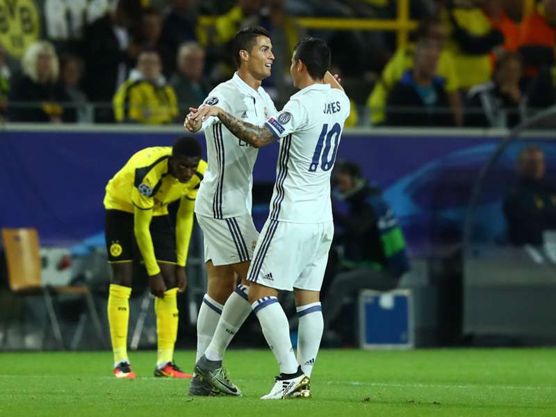 Image result for Cristiano Ronaldo with James Rodriguez