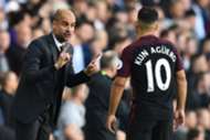 Pep Guardiola Sergio Aguero Manchester City