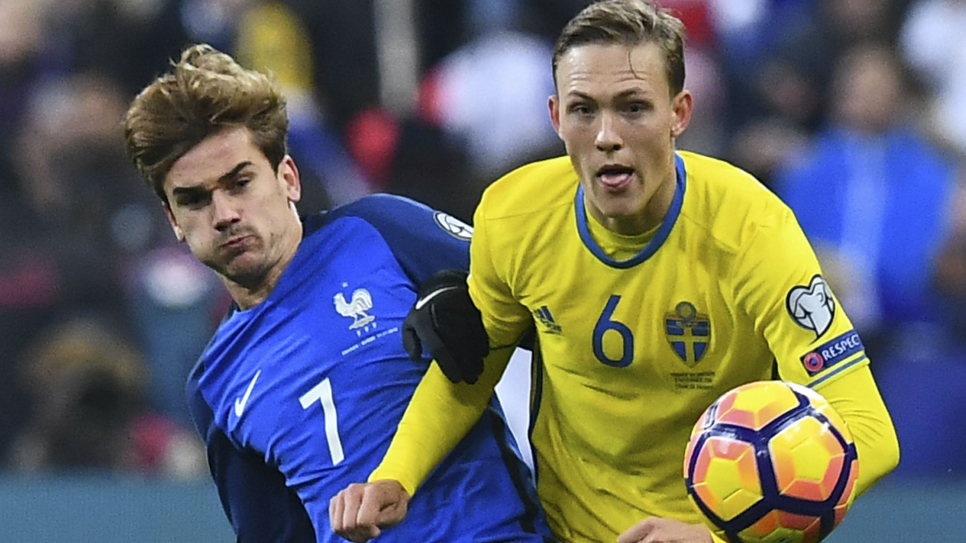 Antoine Griezmann Ludwig Augustinsson France Sweden 11112016