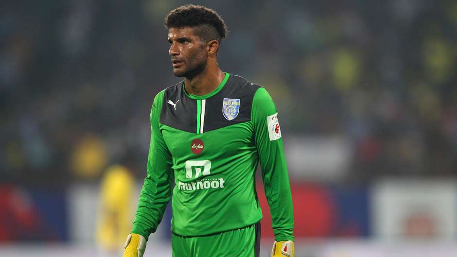 Kerala Blasters FC goalkeeper David James during ISL match 