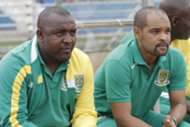 Mathare United coach Francis Kimanzi and assistant Salim Ali
