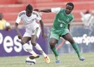Gor Mahia midfielder Collins 'Gattuso' Okoth takes on a Nairobi City Stars player