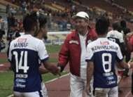 Kelantan players congratulated by chairman Annuar Musa after their Selangor match 21/7/2016