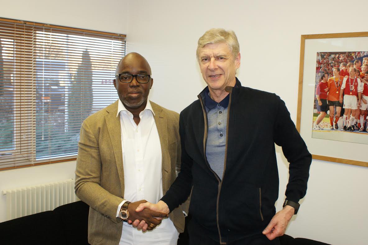 Amaju Pinnick meets with Arsene Wenger