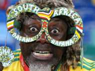A delighted South African football fan