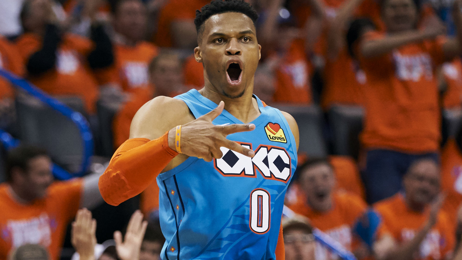 nba playoffs  russell westbrook earns player   day nbacom