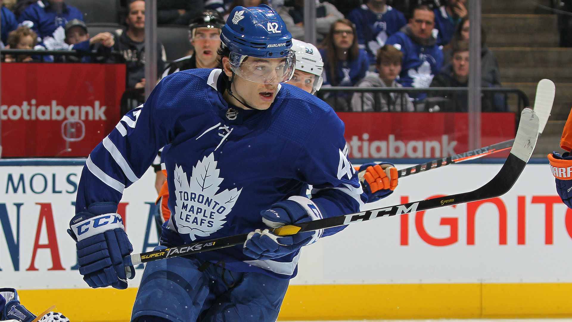 Trevor Moore Nhl - Trevor Moore nets first NHL goal as Maple Leafs cruise by ...