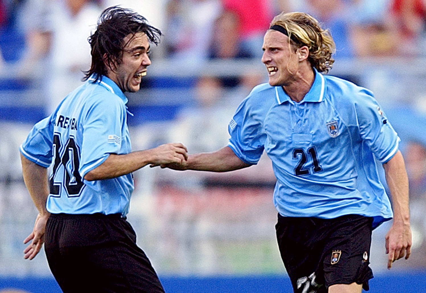  Diego Forlan Alvaro Recoba Uruguay Senegal FIFA World Cup 2002 