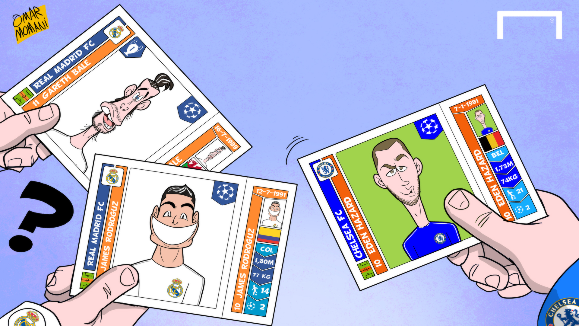Cartoon Gareth Bale Cristiano Ronaldo Eden Hazard Panini ...