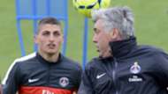MARCO VERRATTI CARLO ANCELOTTI PSG