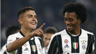 Paulo Dybala celebrates with Cuadrado Juventus Udinese Serie A 15102016