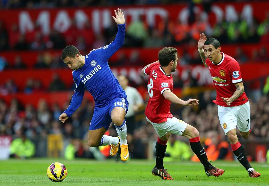 Eden Hazard Juan Mata Angel Di Maria | Manchester United Chelsea ...