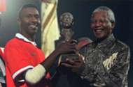 Lucas Radebe and Nelson Mandela