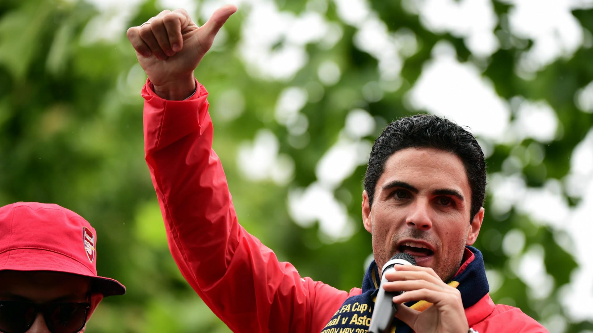 Mikel Arteta Arsenal FA Cup Trophy Parade 31052015