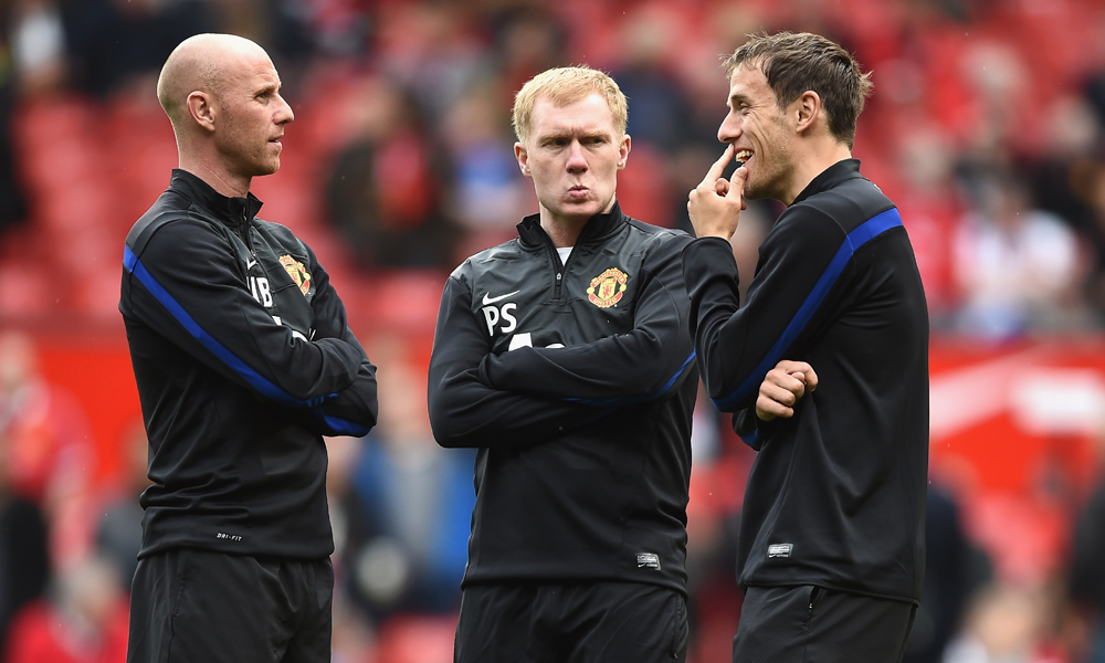 Nicky Butt Paul Scholes Phil Neville Manchester United Norwich City EPL 04262014