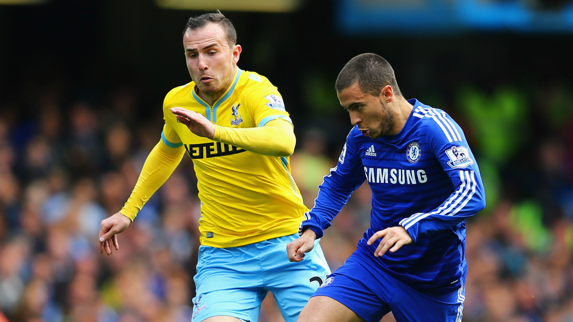 Jordon Mutch Crystal Palace; Eden Hazard Chelsea