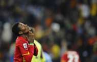 Asamoah Gyan dejected Ghana Uruguay 2010 World Cup