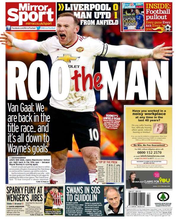 Daily Mirror back page