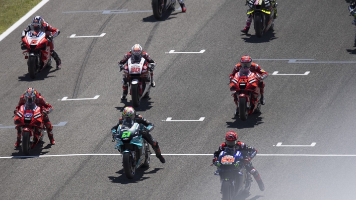 Riders on the MotoGP grid