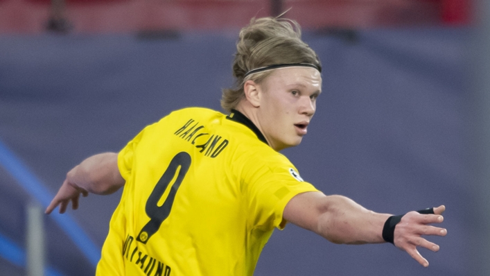 Erling Haaland in action for Borussia Dortmund