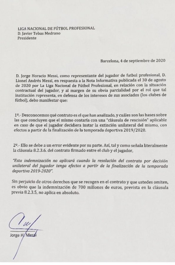 Carta Jorge Messi